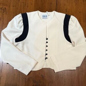 Vintage KHII SPORTSWEAR LTD Cream and Black Crop Jacket